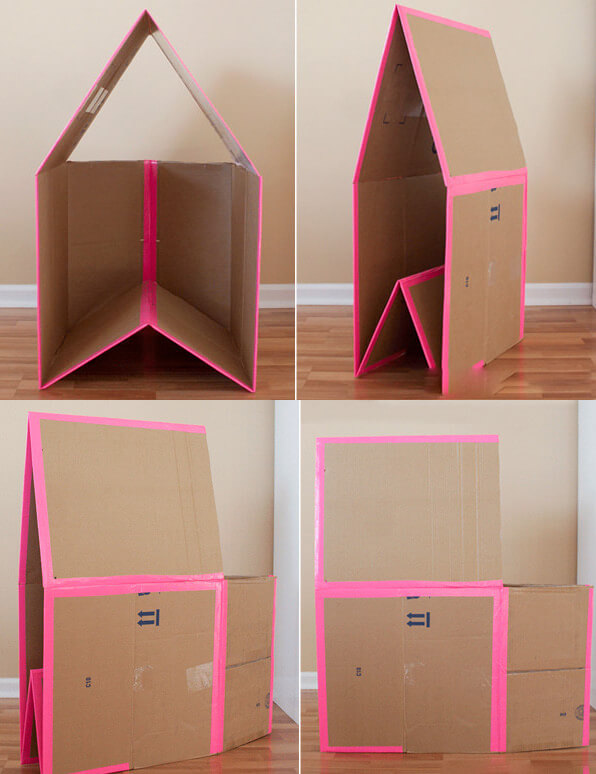 Cách làm nhà bằng thùng giấy mini
