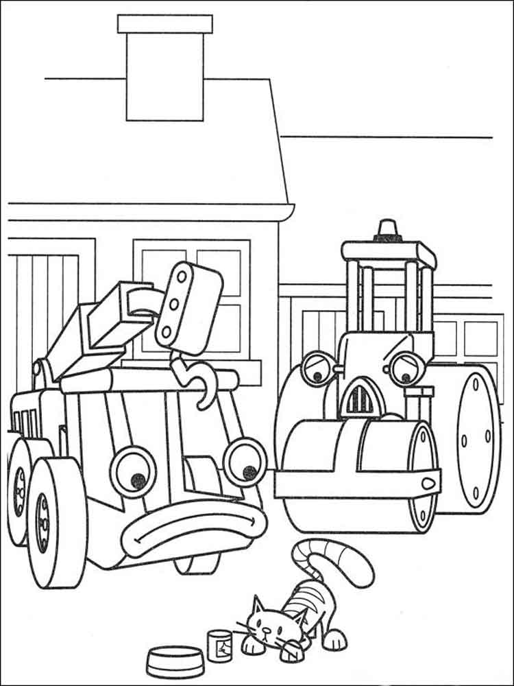 Tranh tô màu cho bé phương tiện trong xây dựng